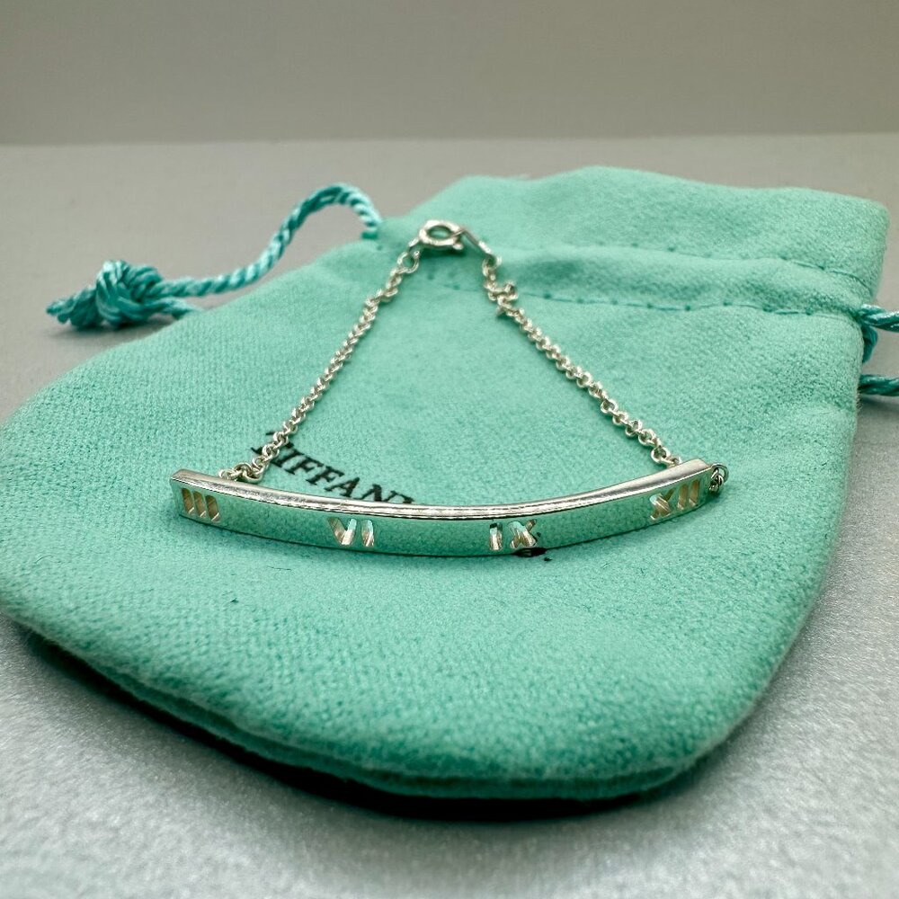 Tiffany & Co. Atlas Pierced Bar Bracelet in 925 Sterling Silver